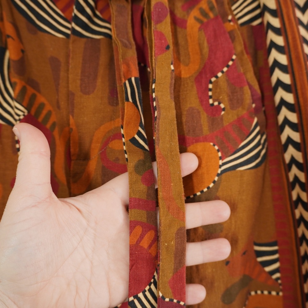Farm Rio Anthropologie Tiger Print Wide Leg Paperbag Pants Rust Brown Small - Picture 5 of 9